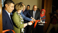Basrah Museum's first gallery is officially opened by Maysoon, Cultural Group Leader, Iraqi Parliament.
